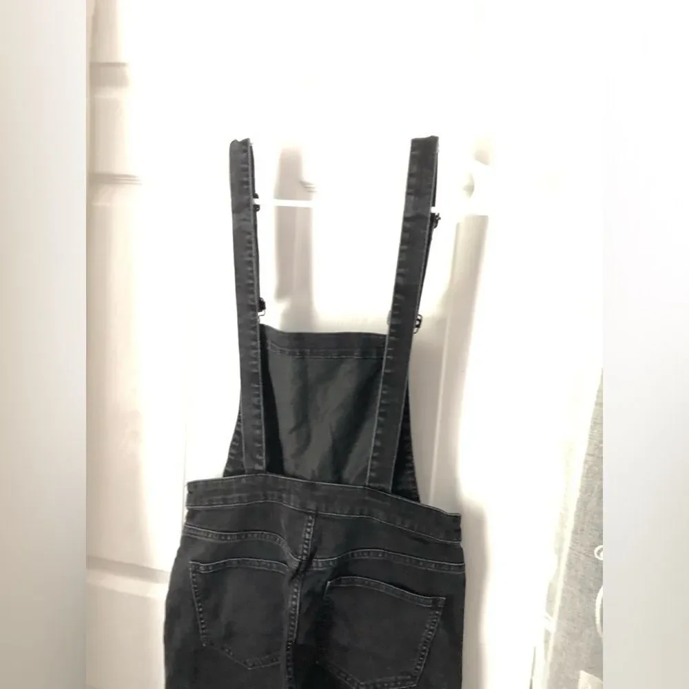 Madewell Skinny Denim Overalls in Lunar Wash cotton blend side zipper women sz M